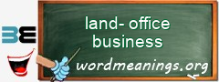 WordMeaning blackboard for land-office business